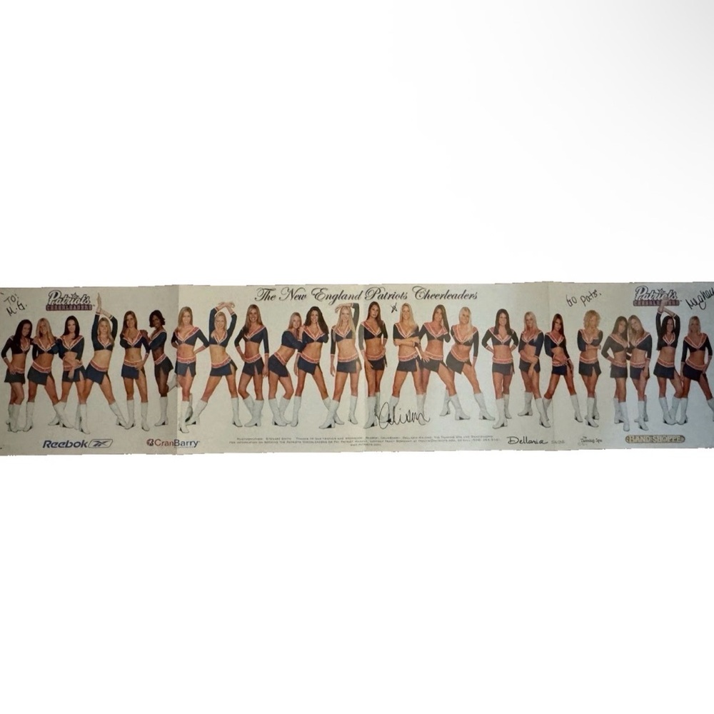 New‎ England Patriots Cheerleaders 2004 Team Fold-Out Poster 38” SIGNED